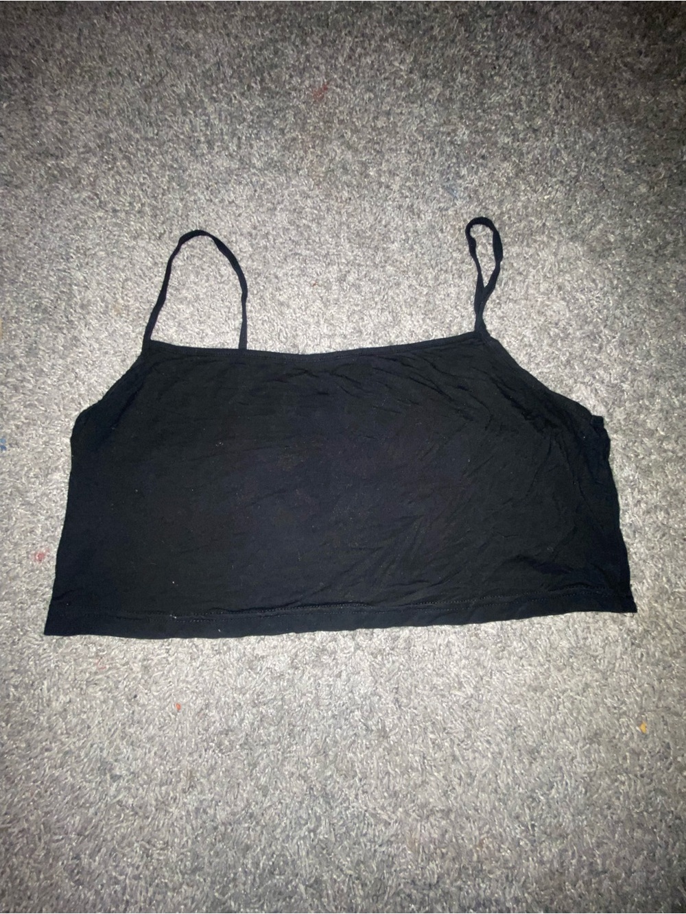 SHEIN Black Spaghetti Strap Crop Camisole